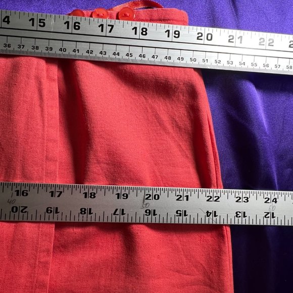 VTG 📌Casual W.E.A.R Maxi Linen Wrap Skirt with Gold Braid - Picture 12 of 16